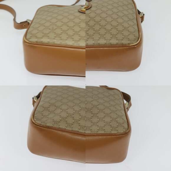 CELINE Macadam Canvas Shoulder Bag Beige Gold - Picture 10 of 12